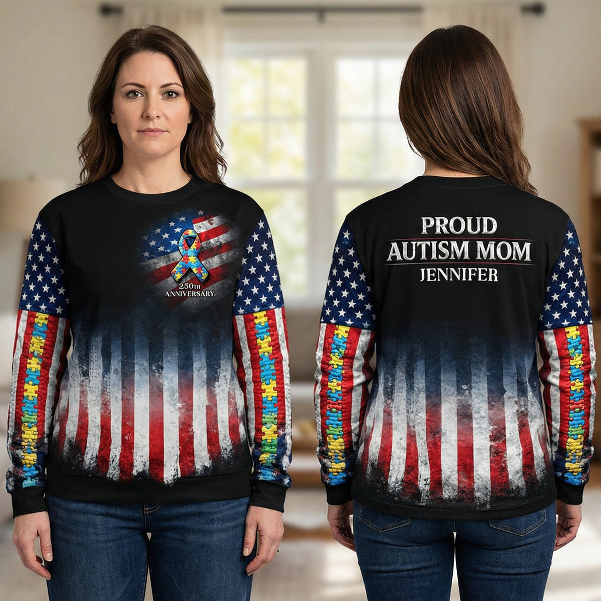 Proud Autism Parent - 250th Of The USA - Personalized Gifts 06toqn040226-Homacus