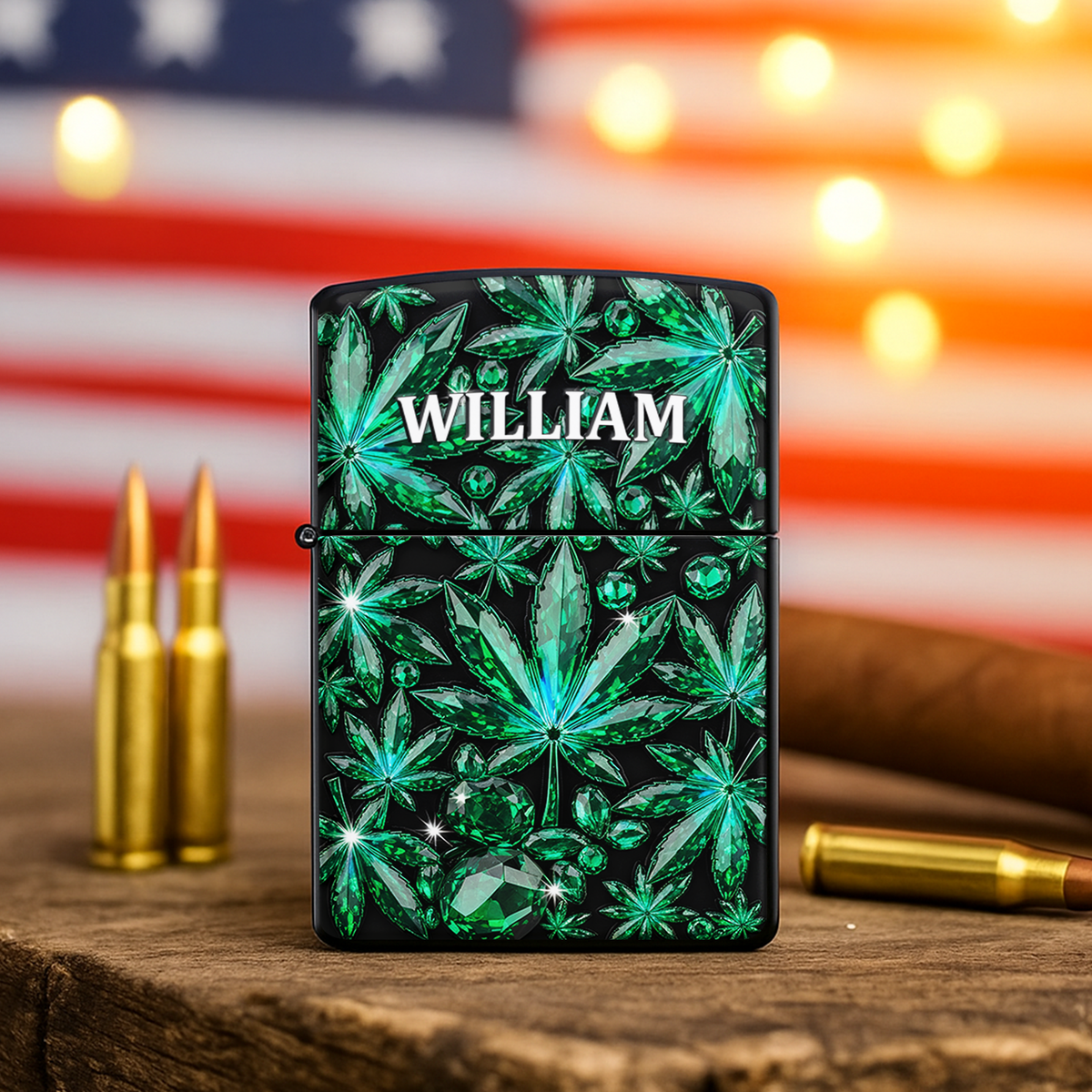 Crystal Leaf Lighter - Personalized Gifts For Stoners-Homacus