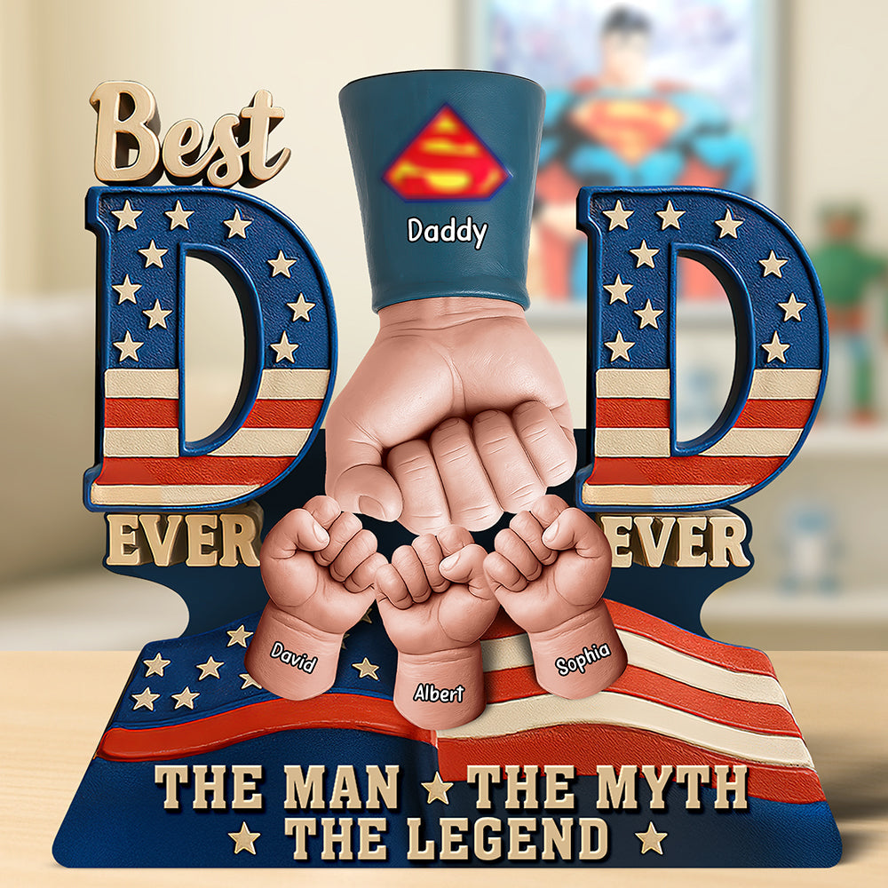 Super Dad's Fist Bump Acrylic Plaque - Personalized Gifts For Father 05HUQN200525-Homacus
