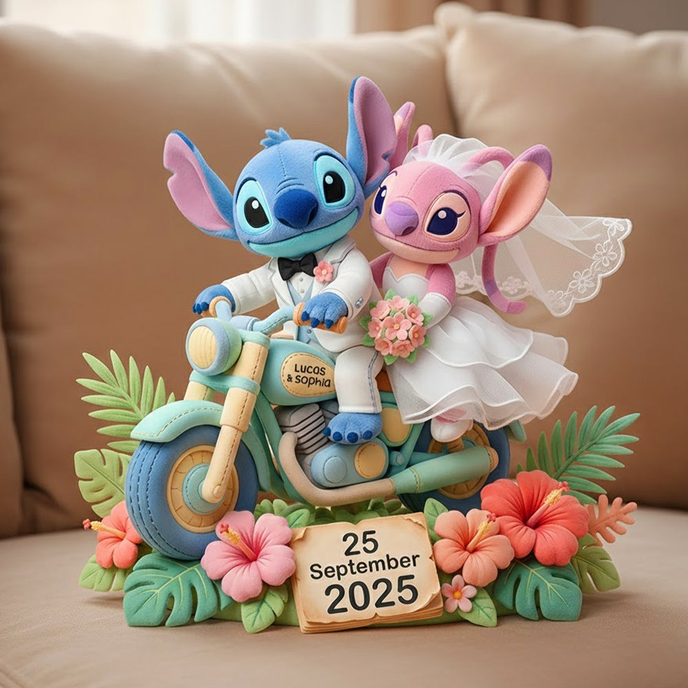 Wedding Couple On Motorbike Custom Shaped Pillow - Personalized Gifts For Couples 02patn161225-Homacus