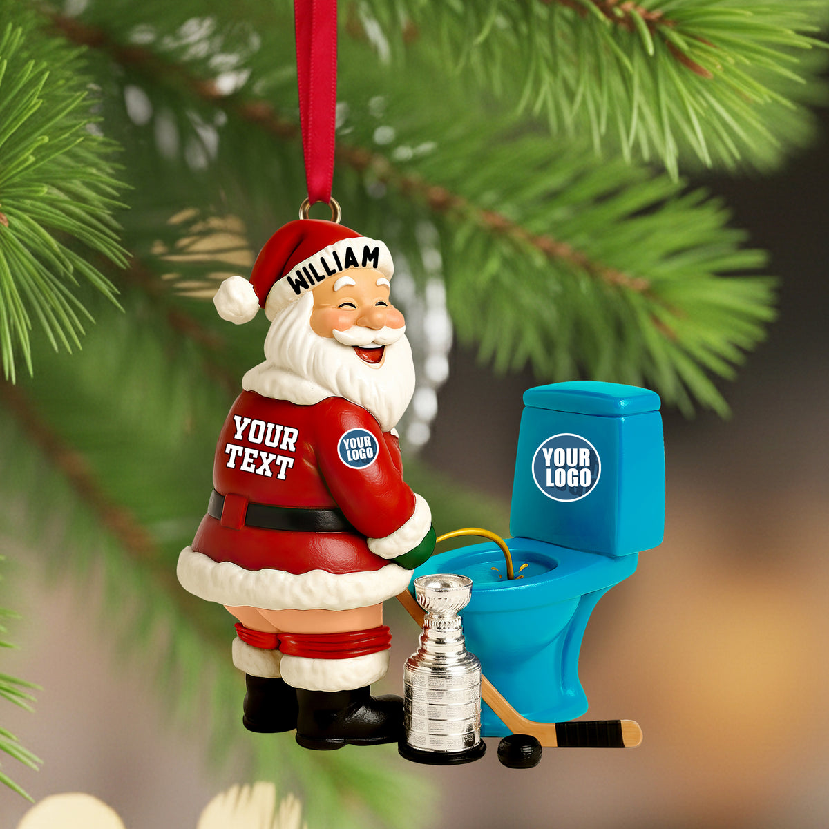 Rivalry Santa Ornament - Personalized Gift For Sport Lovers 02HULU151025-Homacus