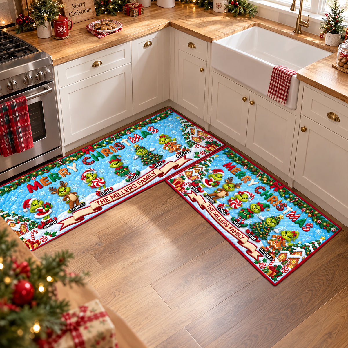 Furry Naughty Family Runner Rug - Personalized Christmas Gifts For Family 03padh011026