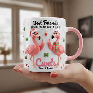 Flamingo Besties Accent Mug - Personalized Gifts For Besties 05NALU151125-Homacus