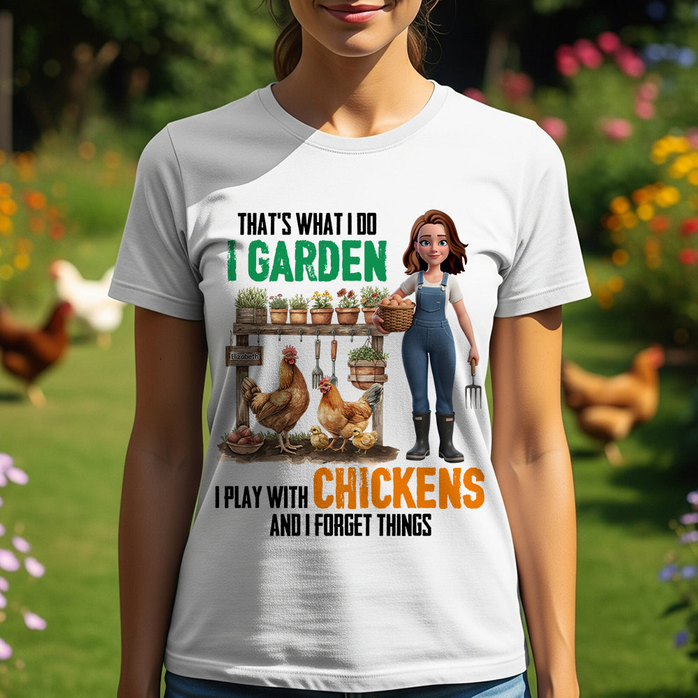 Garden Chicken Girl Shirt Personalized Gifts For Chicken Lovers 02NADT050725-Homacus
