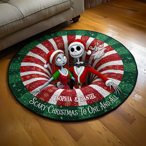 Creepy Cute Couple Round Mat - Personalized Christmas Gift For Couples 03HULU250925-Homacus