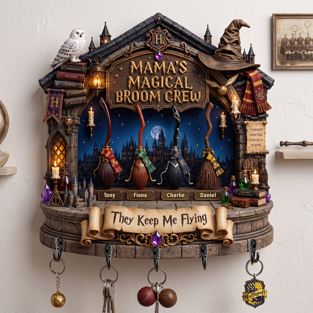 Mama's Broom Crew Acrylic Key Hanger - Personalized Gifts For Mother 03palu300726-Homacus