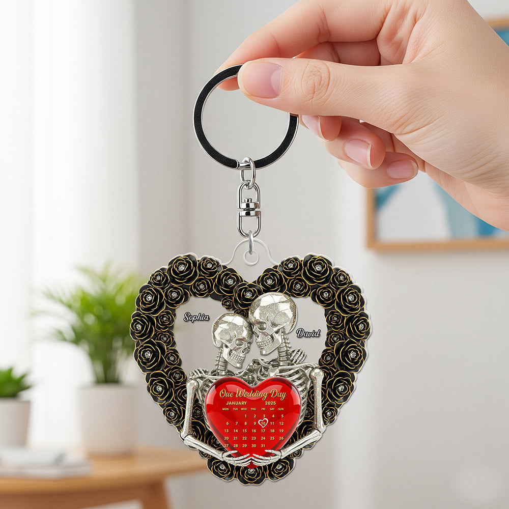 Skull Couple Keychain - Personalized Gifts For Couple 04ohqn260625-Homacus