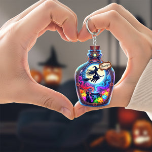 Mystical Witch Flying Keychain - Personalized Gifts For Witch Lovers 06pgqn160725-Homacus
