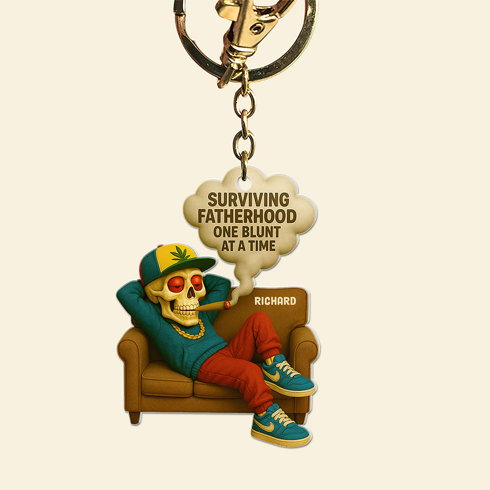 Fatherhood Keychain Personalized Gifts For Dad 04TOQN200525-Homacus