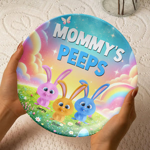 Personalized Gifts For Grandma Round Plate, Bunny Peeps 03TGMH140325-Homacus
