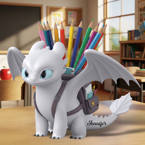 Mythical Creature Wooden Pen Holder – Personalized Gifts For Fantasy Fans 01tgqn290725-Homacus