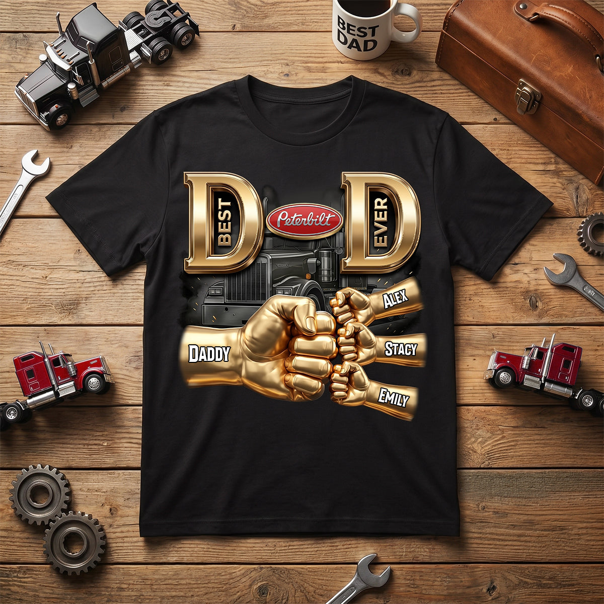 Best Dad Ever Trucker Shirt - Personalized Gifts For Dad 03nadh220526-Homacus