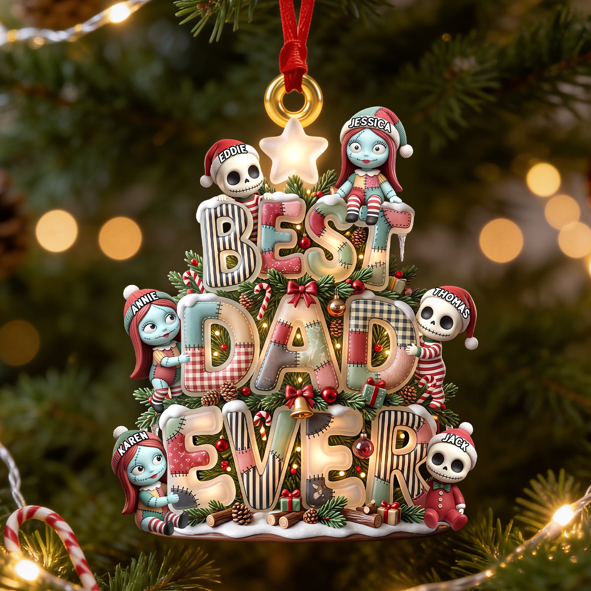 Little Spooky Christmas Crew Ornament - Personalized Gifts For Parents 052PADH190826