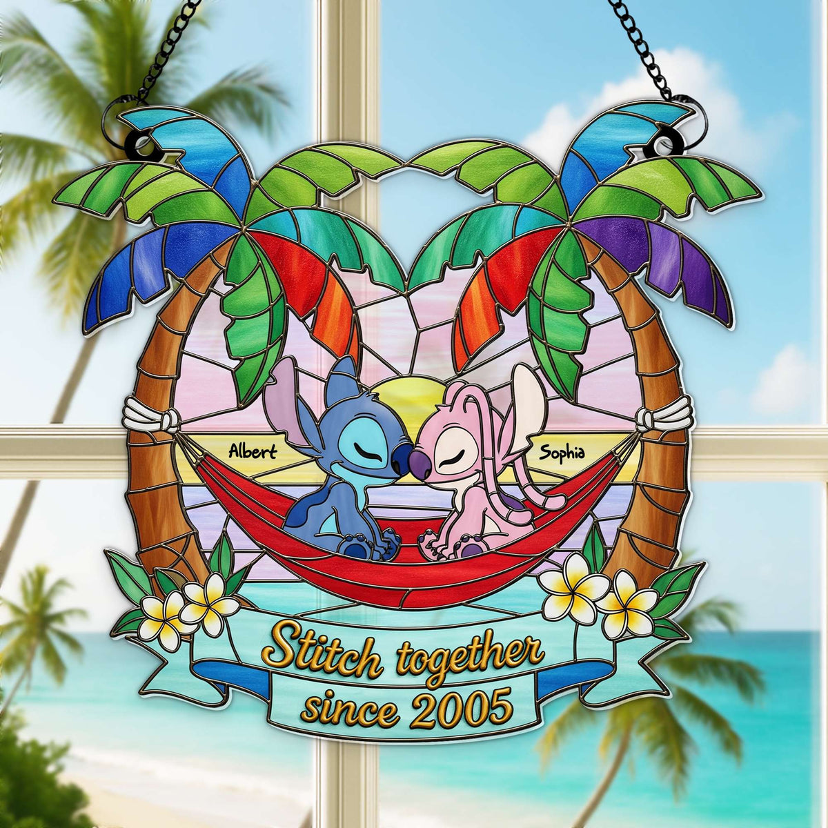 Alien Couple Together Suncatcher - Personalized Anniversary Gifts For Couples 04NALU060625-Homacus