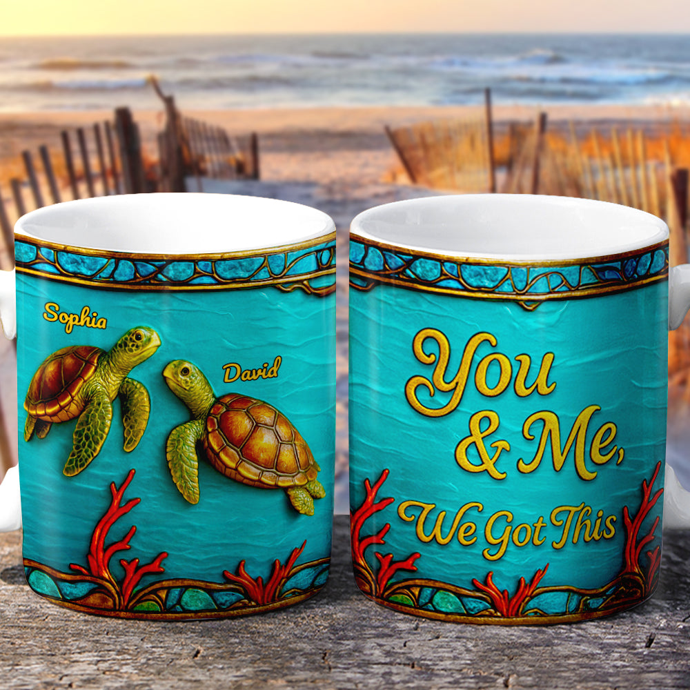 Turtle Couple Mug Personalized Gifts For Couple 03TODT020725-Homacus