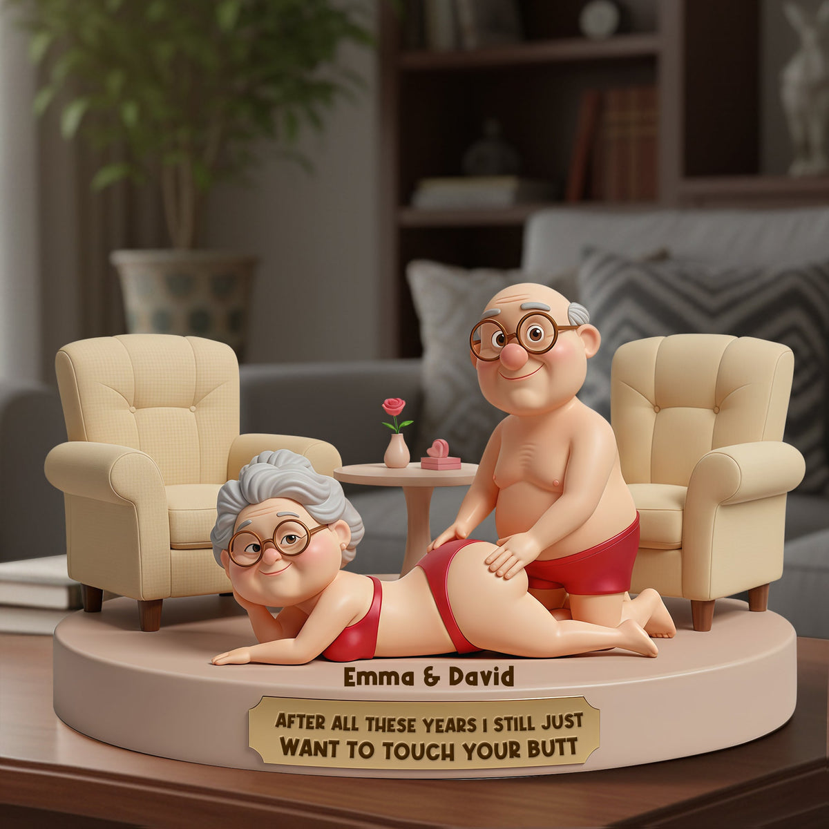 Funny Old Couple Acrylic Plaque - Personalized Gifts For Couples 09OHLU281125-Homacus