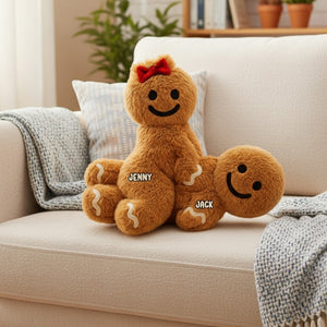 Funny Gingerbread Couple Pillow Personalized Gifts For Couple 04natn141125-Homacus