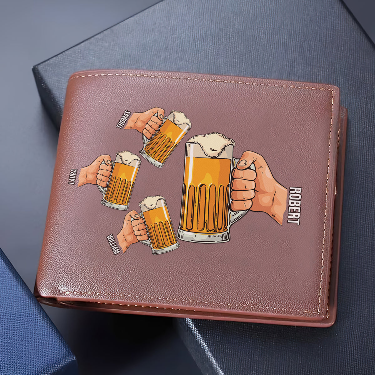 Personalized Gifts For Dad PU Leather Wallet 02OHPU030624-Homacus