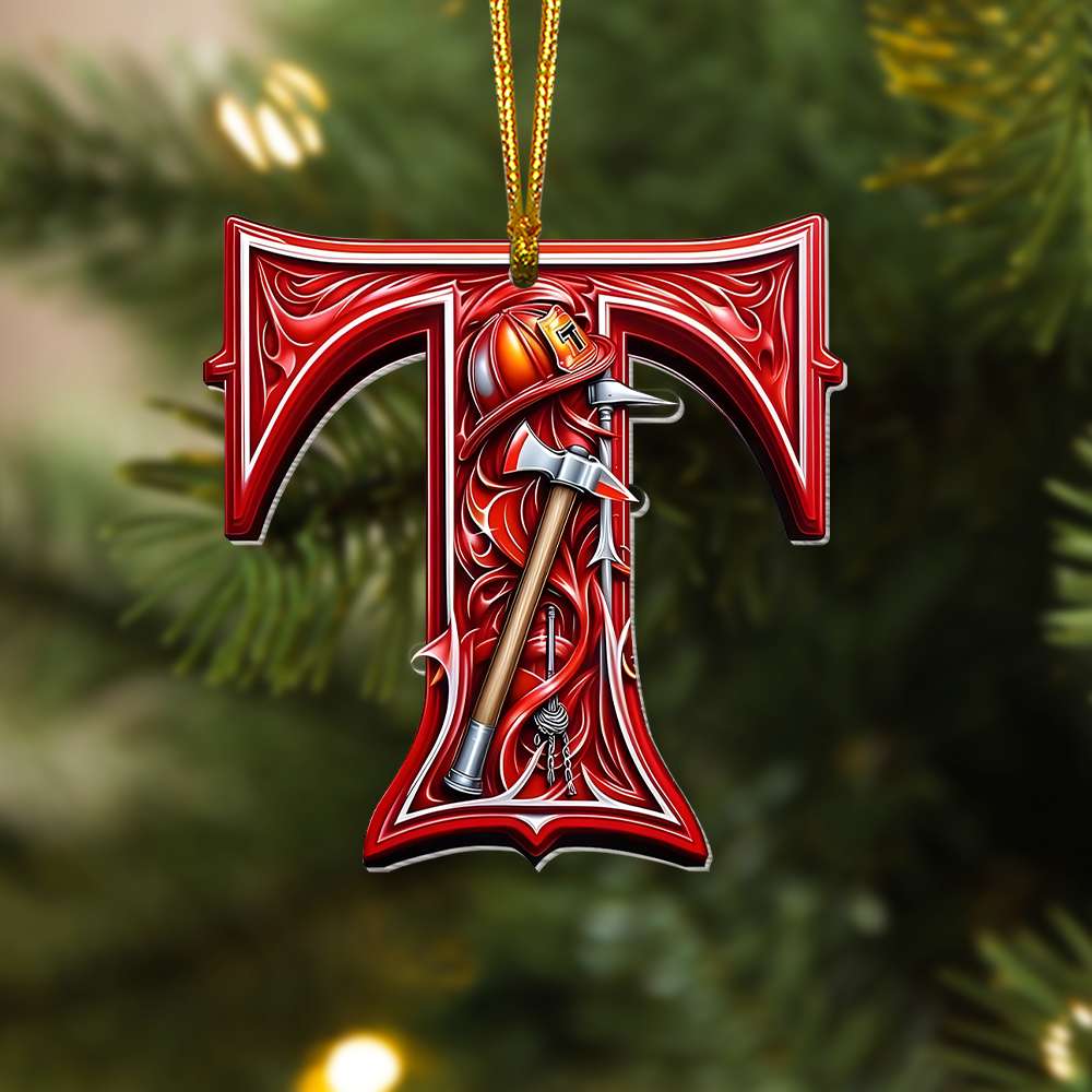 Custom Alphabet Letter Firefighter Gifts Christmas Ornament 04OHMH171024-Homacus