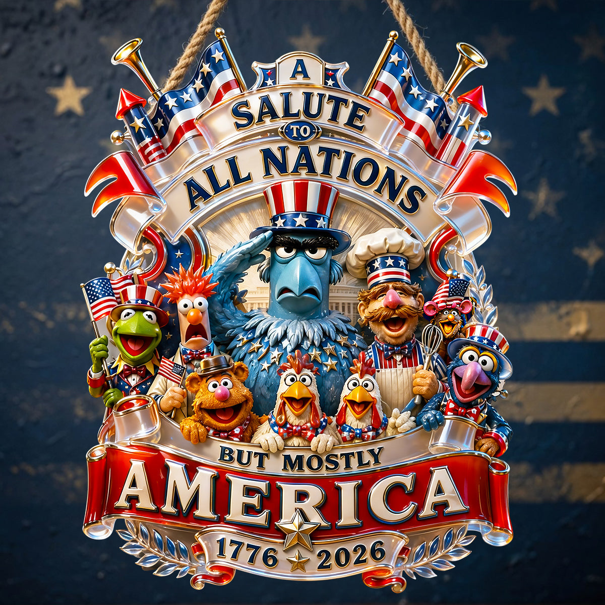 American Salute Acrylic Sign - Personalized Decor Gifts For Patriots 03qhdt300526-Homacus