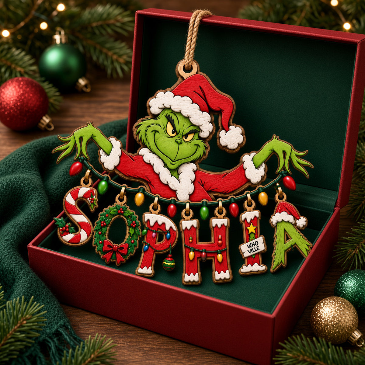 Playful Name Art String Ornament - Personalized Christmas Gifts 05qhlu210926-Homacus