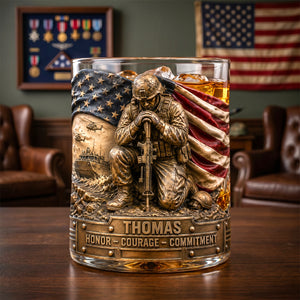 Freedom & Honor Round Glass Personalized Gifts For Veteran 03TODH270526-Homacus