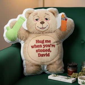 Chill Vibes Teddy Bear Pillow - Personalized Gift For Stoners 02TOLU101225-Homacus