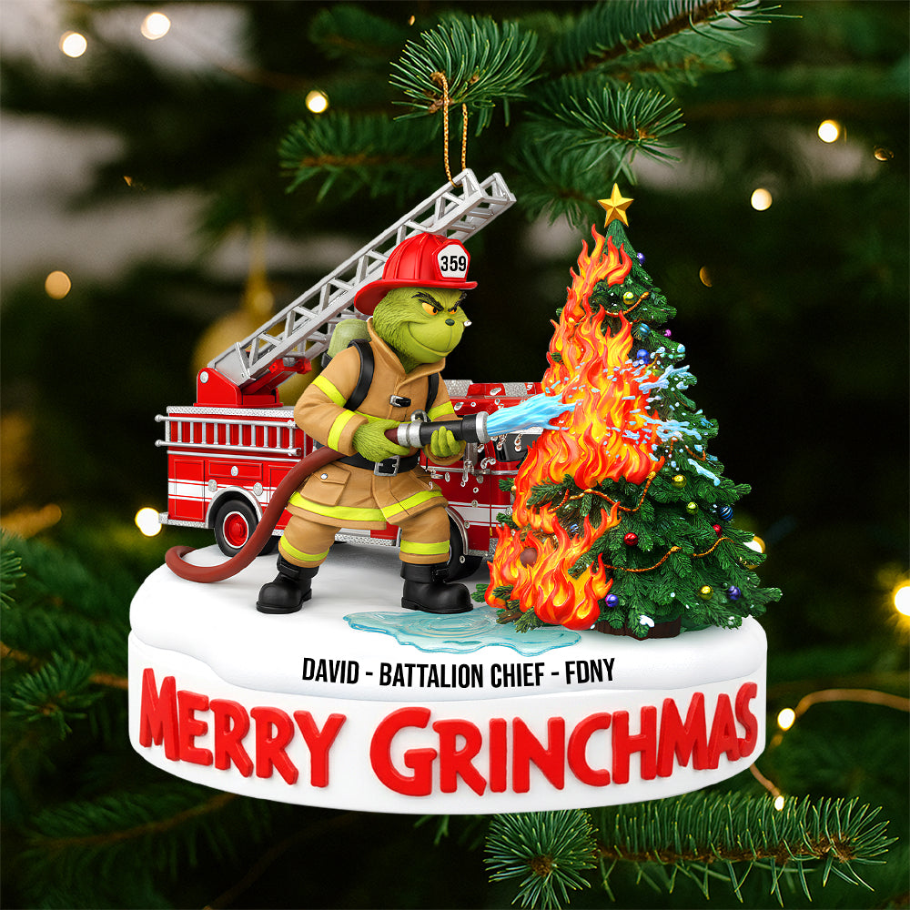 Personalized Gifts For Christmas, Firefighter Acrylic Ornament 02qhtn120925-Homacus