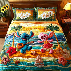 Tropical Beach - Personalized Gifts For Couple Quilt Bedding Set 03tgtn300625-Homacus