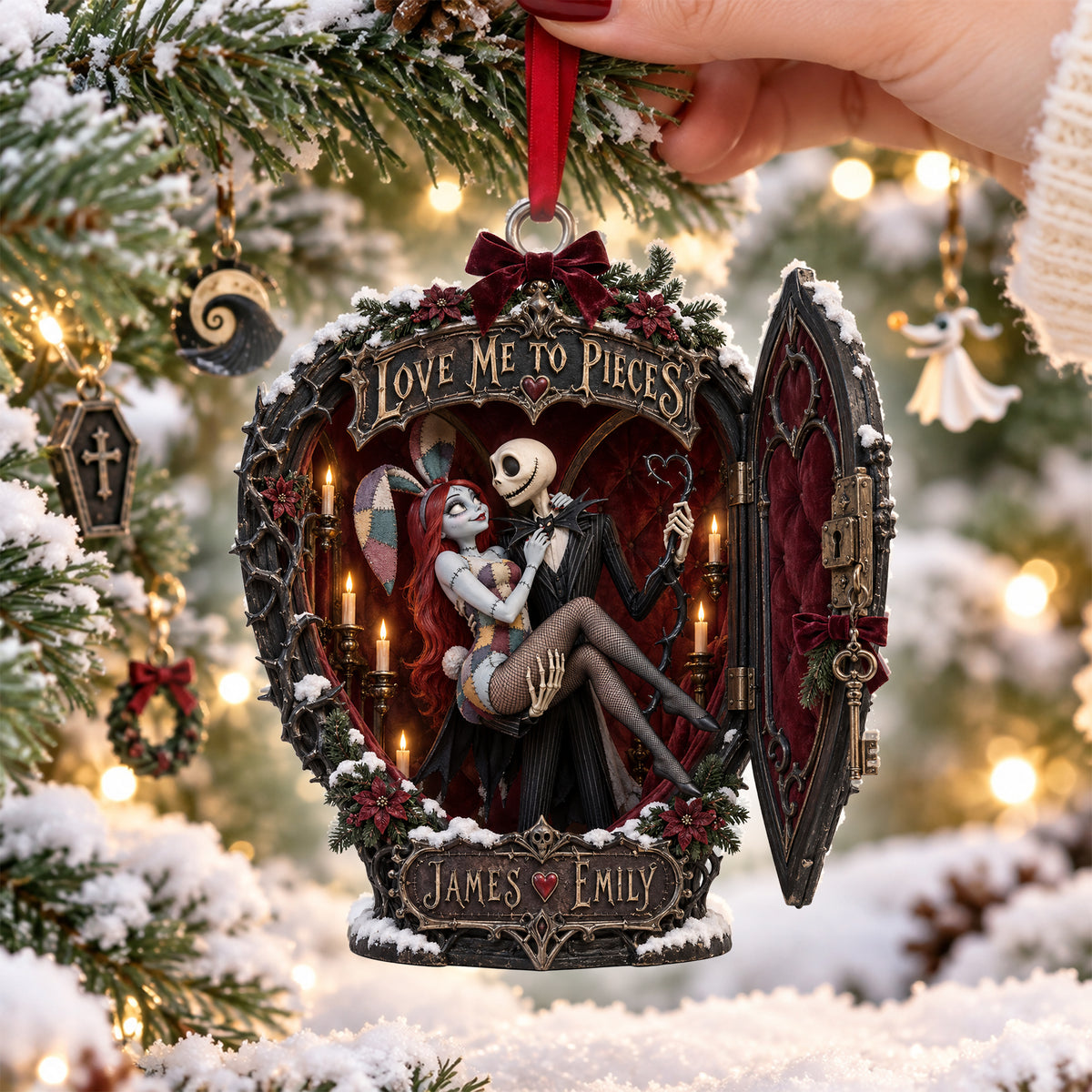 Love Me To Pieces Christmas Ornament - Personalized Gifts For Couple 03halu081026-Homacus