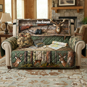 Deer Hunting Quilted Sofa Cover - Personalized Gifts For Hunters 01kimg290126-Homacus