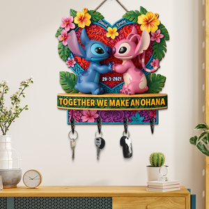 Couple Together Wood Key Hanger 03qhpu220525 - Personalized Gifts For Couple-Homacus