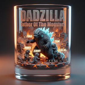 Our Roarsome Dad Round Glass - Personalized Gifts For Dad 02NADT290426-Homacus