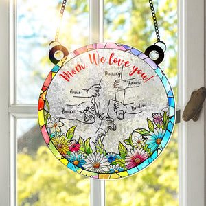 Hand In Hand Window Hanging Suncatcher Ornament - Personalized Gift For Mom 03XQLU280325-Homacus