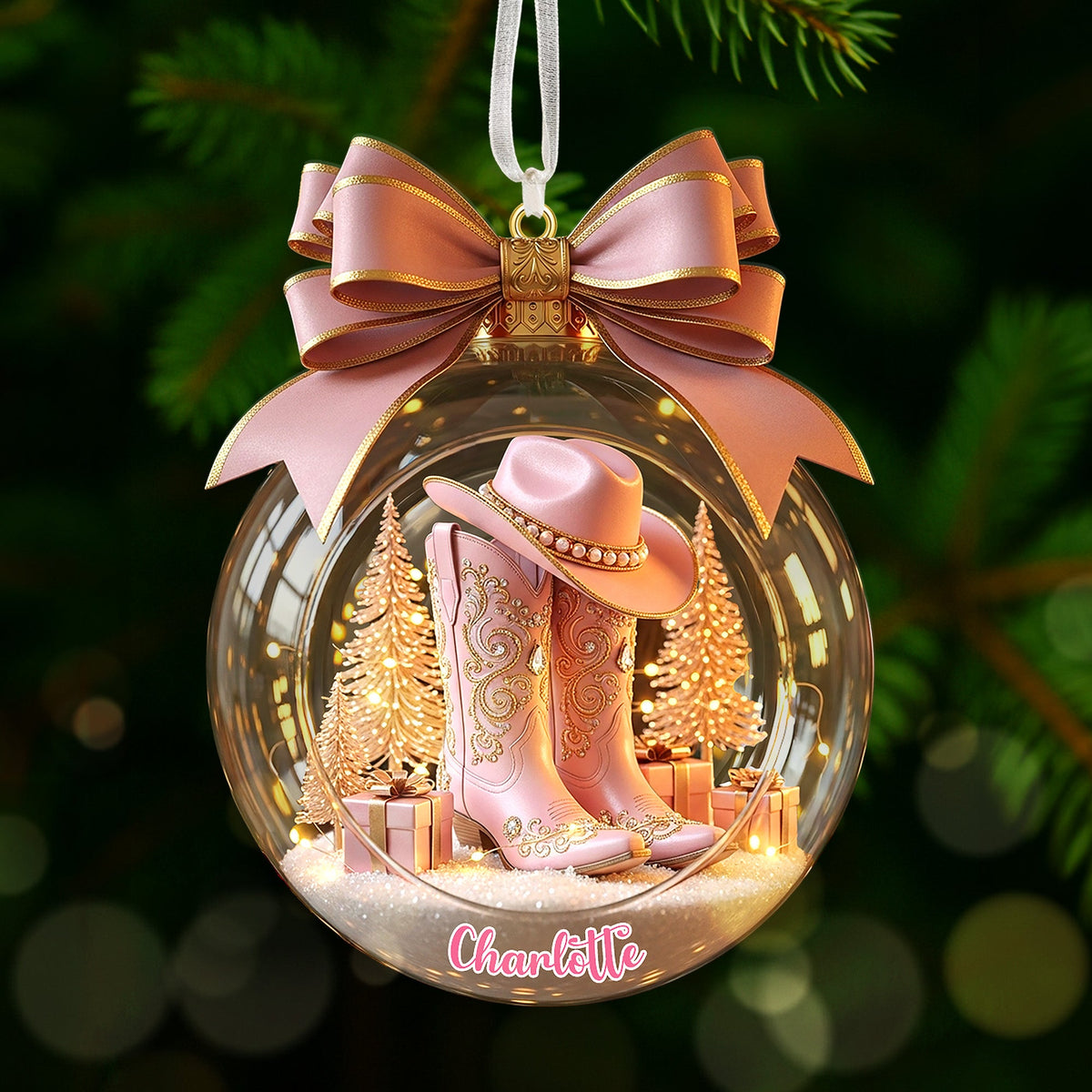 Cowgirl Custom Shape Acrylic Ornament - Personalized Gifts For Cowgirl Christmas Ornament 03PGMG091025-Homacus