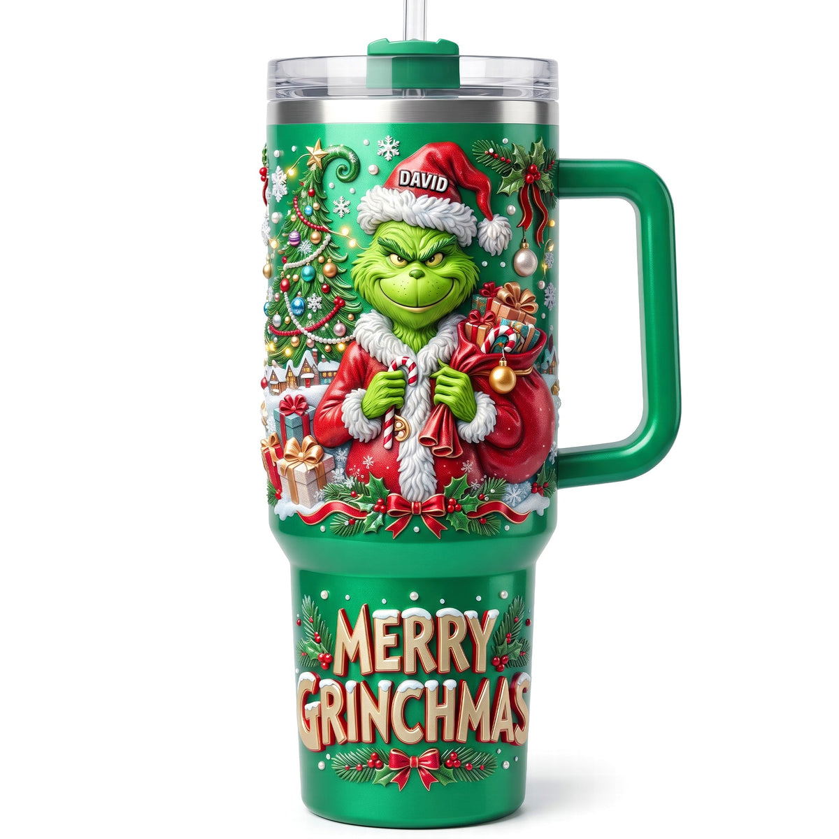 Unique Santa 40oz Tumbler With Handle - Personalized Gifts 07TYQN280826-Homacus