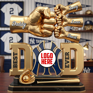 Team Spirit Dad & Kids Fist Bump Plaque - Personalized Gift For Dads 02NATN230526-Homacus