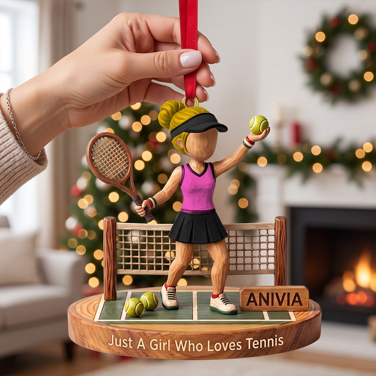 Tennis Girl Ornament - Personalized Gifts For Tennis Lover Christmas Ornament 01TTTN260926