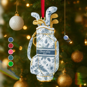 Golf Bag Toile de Jouy Custom Shape Acrylic Ornament - Personalized Gift For Golf Lover Ornament 05PGMG300925-Homacus