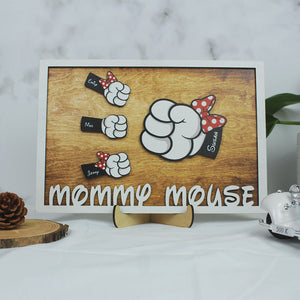 Mommy Mouse - Personalized Gifts For Mom Layered Wood Sign Stand 03QHHN250522-Homacus