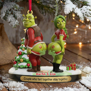 Funny Fart Together Couple Ornament - Personalized Gift For Couples 05OHMG241125-Homacus