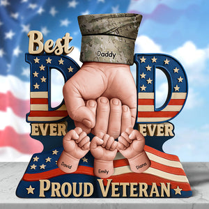 Proud Veteran Dad Acrylic Plaque - Personalized Gifts For Father 04HUQN080525-Homacus