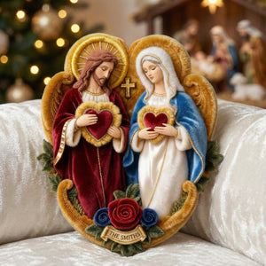 Sacred Hearts Christian Pillow - Personalized Gifts For Christian Family 02TGLU191225-Homacus