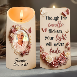 Eternal Memory Glow LED Candle - Custom Photo Human Memorial Gifts 05pgpu110725-Homacus