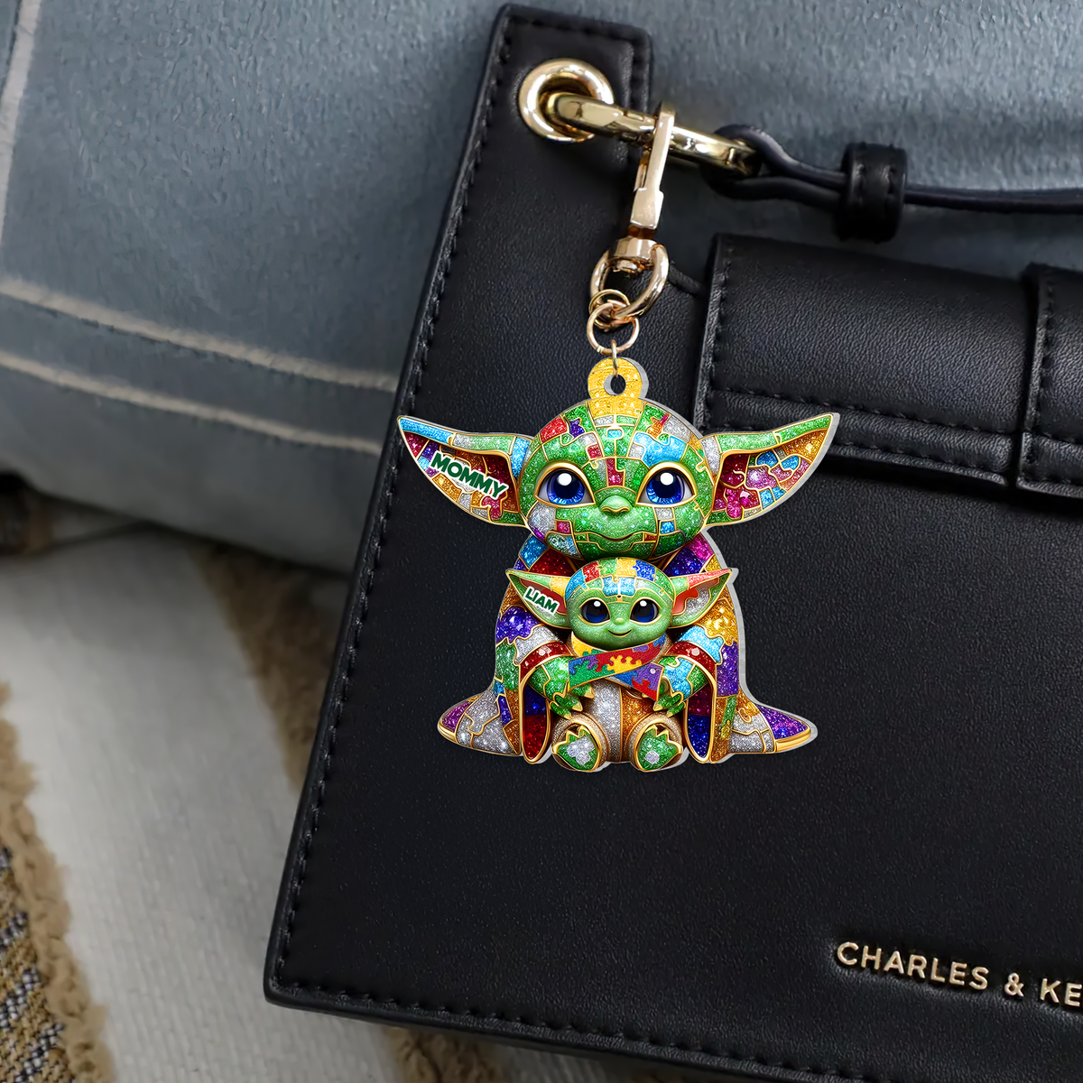 Personalized Gifts For Autism Awareness Mom Keychain Galaxy Character-Homacus