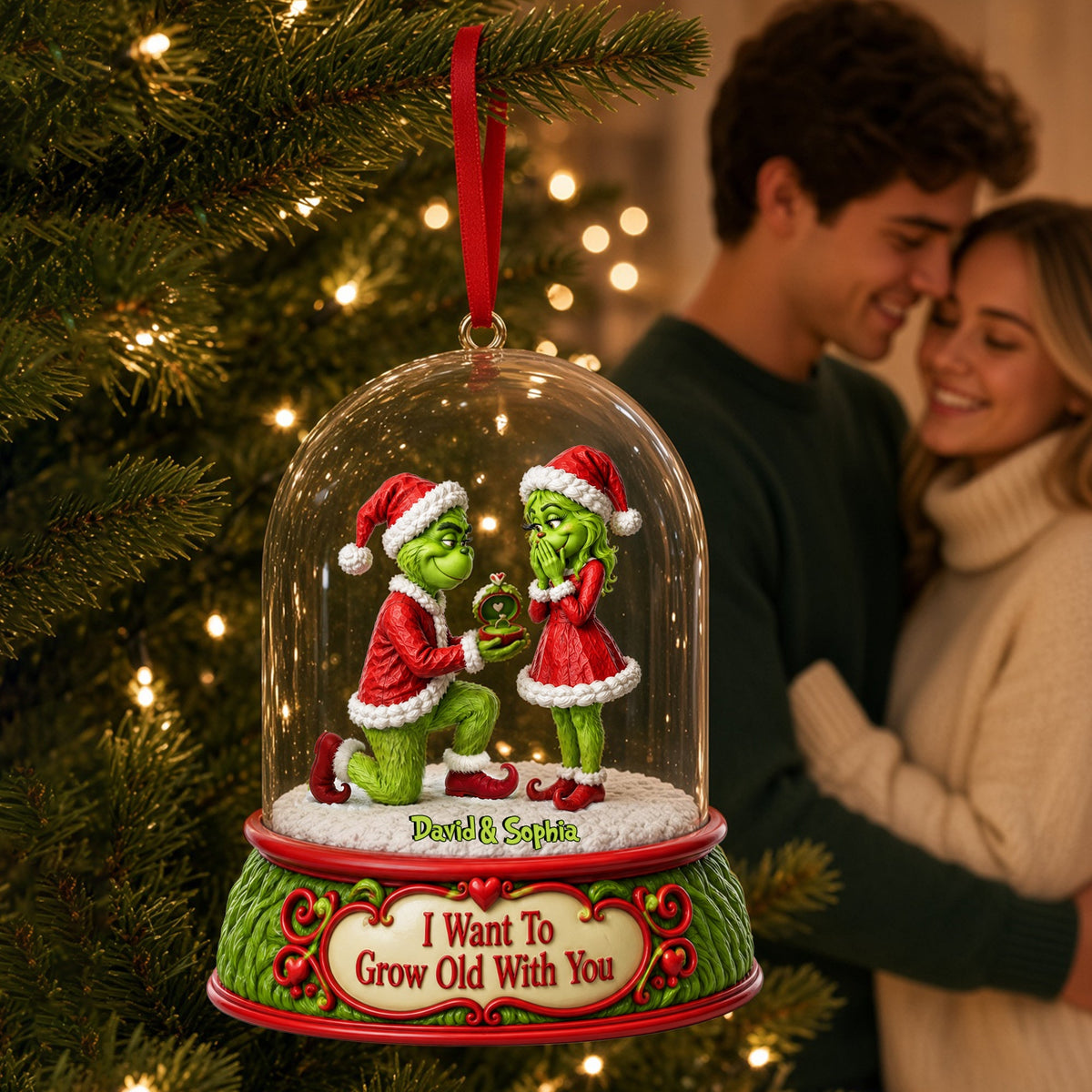 Forever Love Christmas Acrylic Ornament - Personalized Christmas Gift For Couples 05ohlu190826