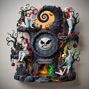 Naughty Couple Wall Clock - Personalized Gifts For Couple 1 Layer Acrylic Hanging Wall Clock 03TGDT271225-Homacus