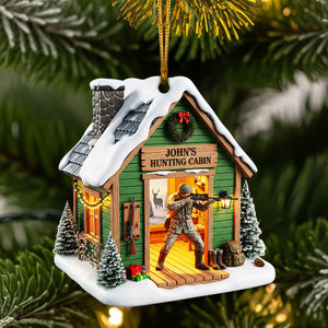 Hunting Cabin Christmas Ornament - Personalized Gift For Hunters 02OHLU140825-Homacus