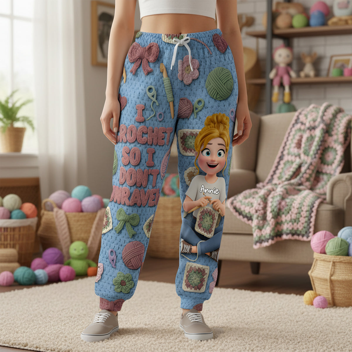 Crochet Girl Pajama Pants - Personalized Gifts For Crochet Lovers 06nalu171225-Homacus