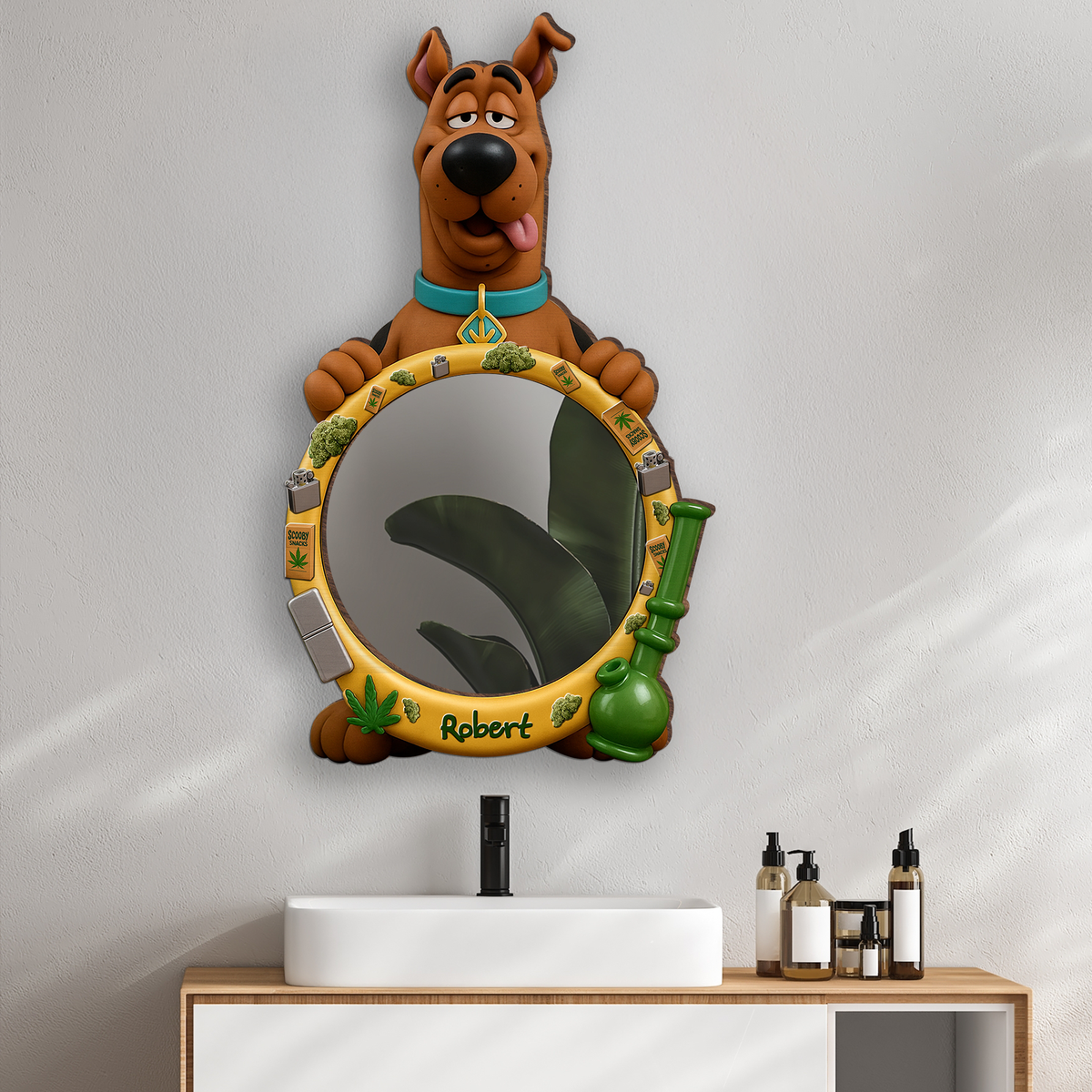 Chill-Time Buddy Personalized Wall Hanging Mirror Gifts For Stoner Fans 04TOLU220725-Homacus